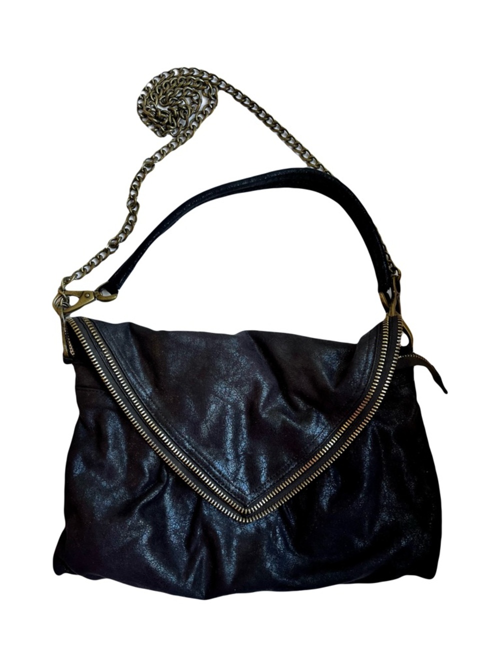 Matt & Nat | Black Faux Leather 3-In-1 Convertible Envelope Crossbody Handbag